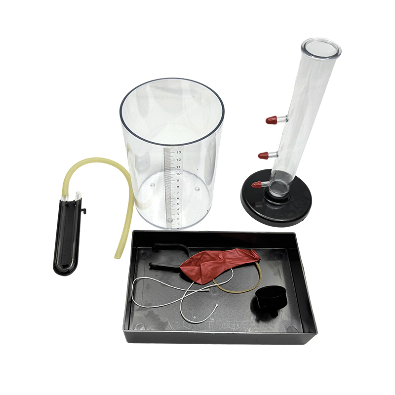 Экспериментальный аппарат для взаимосвязи между давлением жидкости и глубиной 